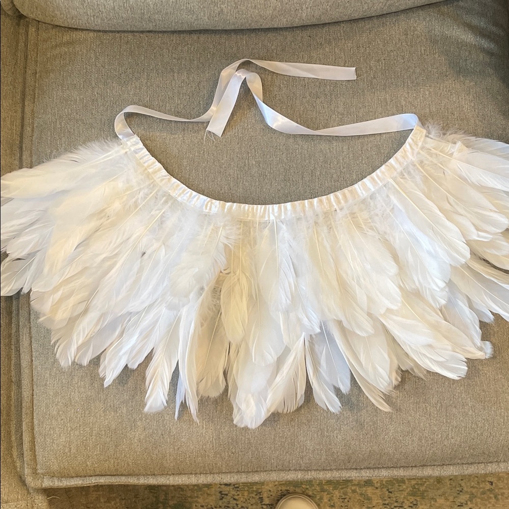 White Feathered Costume Skirt or Shall